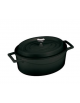 Casseruola ovale in ghisa con 2 maniglie - colore nero - Ø cm 29 - 4,8 Litri - 6 pozioni di 6,78 Kg.