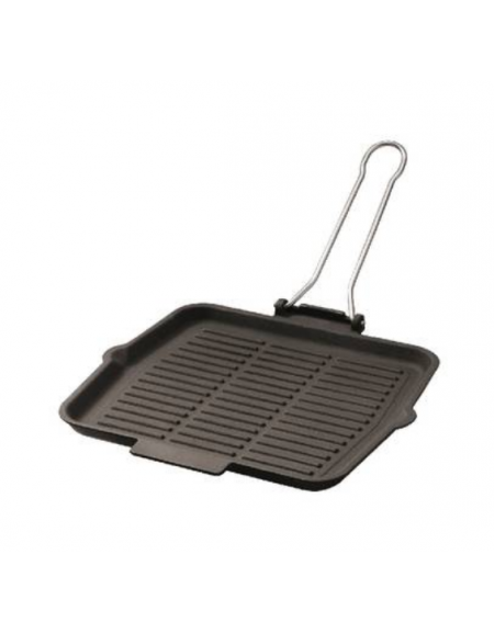 Padella grill in ghisa con manicatura tubolare inox - Ø cm 22 - 0,8 Litri - 1-2 pozioni di 1,40 Kg. Padella grill in ghisa con manicatura tubolare inox - Ø cm 22 - 0,8 Litri - 1-2 pozioni di 1,40 Kg.