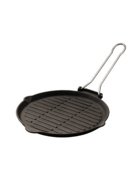 Padella grill in ghisa con manicatura tubolare inox - Ø cm 22 - 0,8 Litri - 1-2 pozioni di 1,40 Kg. Padella grill in ghisa con manicatura tubolare inox - Ø cm 22 - 0,8 Litri - 1-2 pozioni di 1,40 Kg.