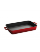 Tegame rettangolare in ghisa - colore rosso - cm 22x30 - 6-8 pozioni di 3,1 Kg.