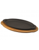 Piatto pesce in ghisa con supporto in legno di faggio - cm 15,5x29,5  - 1-2 pozioni di 1,98 Kg.