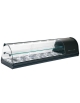 Vetrina refrigerata fredda da banco cm. 143,8x39,5x36h - statica - 2 piani - In dotazione N° 6 Bacinelle GN 1/3