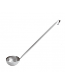 Mestolo con manico a tubo in acciaio inox - diametro cm 18 - manico cm 75 - litri 1,5