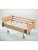 LETTO DEGENZA 2 SNODI CON SPONDE IN LEGNO -  ALZASCHIENA CON MANOVELLA - 4 Ruote GIREVOLI