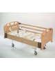 LETTO DEGENZA 3 SNODI CON SPONDE IN LEGNO - ALZASCHIENA CON MANOVELLA E ALZAGAMBE CON CREMAGLIERA - 4 piedini