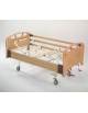 LETTO DEGENZA 4 SNODI CON SPONDE IN LEGNO - ALZASCHIENA E ALZAGAMBE CON MANOVELLA , ALZAPIEDI CON CREMAGLIERA - 4 piedini