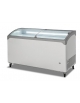Congelatore orizzontale ante a vetri curvi scorrevoli con illuminazione interna a Led cm. 74x65x92H