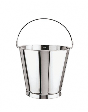 Secchio graduato in acciaio inox con base - Diametro cm 30 - Altezza cm 26,5 - litri 10