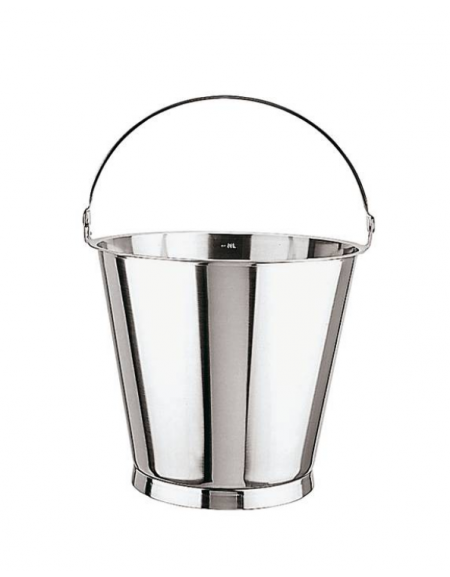 Secchio graduato in acciaio inox con base - Diametro cm 30 - Altezza cm 26,5 - litri 10