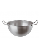 Bastardella semisferica con maniglie in acciaio inox - Diametro cm 22  - Altezza cm 12 - litri 2,7