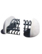 Portabici 10 posti con fianchi laterali in cemento - Colore bianco travertino - cm 235x56x36h - Conforme ai CAM