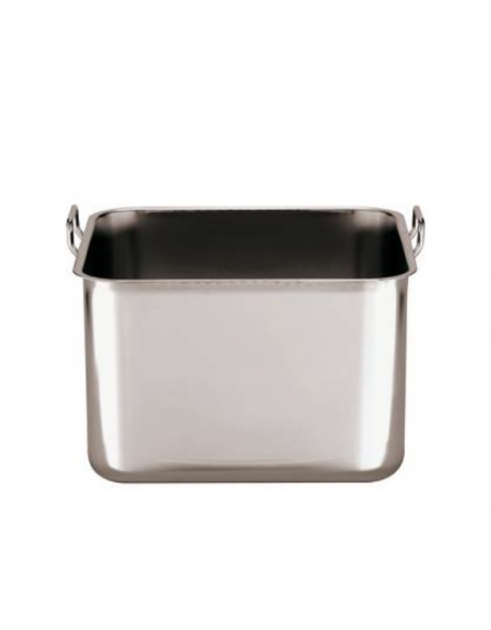 Bagnomaria, impilabile in acciaio inox - lt. 9 - cm 24x24x16h