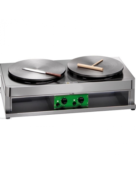 Crepiera a gas doppia diametro ø cm 40+40 - Dimensioni cm 90x48x27h