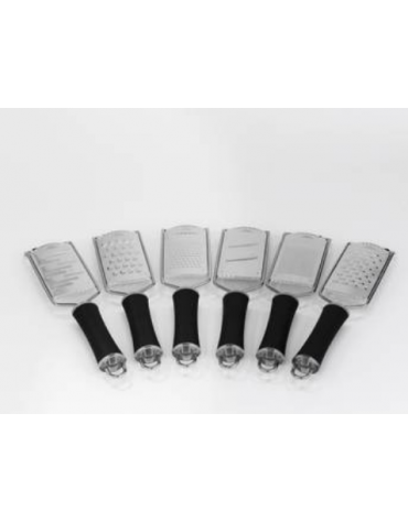 Grattugia inox con manico antiscivolo adatta per frutta secca, peperoncino e aglio, formaggi e cioccolato - cm 7,7x13,3 - l cm 3