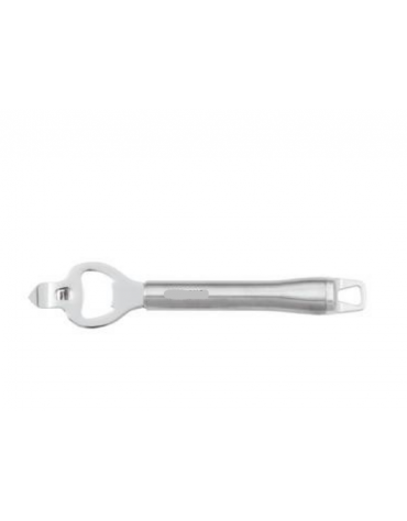 Apribottiglie in acciaio inox 18/10 con manicatura in acciaio inox - lunghezza cm 20,5