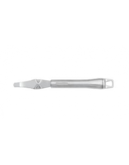 Coltello raschia agrumi in acciaio inox 18/10 con manicatura in acciaio inox - lunghezza cm 20