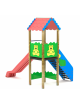 Torre con tetto e scivolo in polietilene rotazionale e tetto - cm 261x379x360h