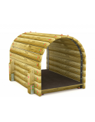 Tunnel con listoni di legno di pino nordico massello con 04 pali di sostegno in pino nordico - cm 97x150x102h