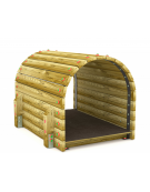 Tunnel con listoni di legno di pino nordico massello con 4 pali di sostegno in pino nordico - cm 115x150x102h
