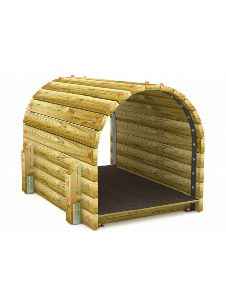 Tunnel con listoni di legno di pino nordico massello con 04 pali di sostegno in pino nordico - cm 97x150x102h