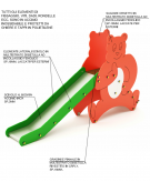 Scivolo orsetto di betulla finlandese con la scivolata in acciaio AISI 304 - cm 150x120x55h