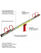 Bilico con seggiolini 4 posti con trave in lamellare di pino nordico - cm 406x30x77h