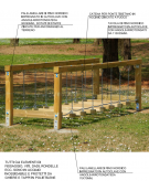 Ponte Tibetano, struttura con pali in legno di pino nordico  - dimensioni cm 347x100x98h