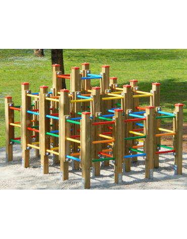 Labirinto verticale con struttura in legno di pino nordico - cm 254x193x166h