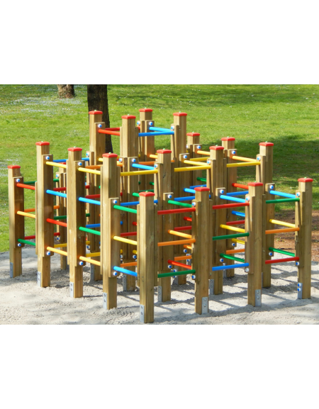 Labirinto verticale con struttura in legno di pino nordico - cm 254x193x166h
