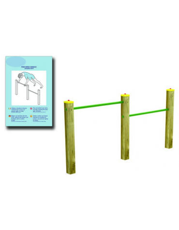 Attrezzo per piegamenti sulle braccia - pali in legno di pino nordico - cm 209x9x102h