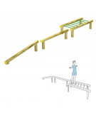 Attrezzatura da parco per camminamenti in equilibrio - pali in legno di pino nordico - cm 626x66x51h