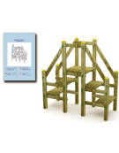Struttura a sali scendi con pali in legno di pino nordico con protezione in plastica - cm 219x113x212h