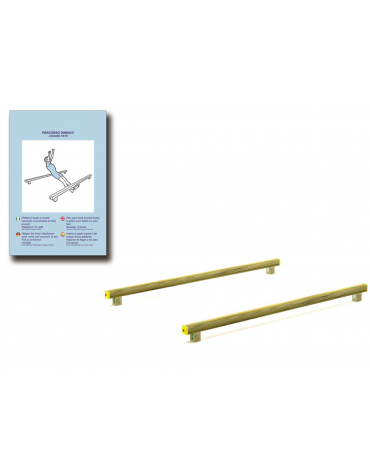 Asse per esercizi di flessione del tronco con pali in legno di pino di pino nordico - cm 302x195x22h