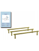 Ostacoli per esercizi  ginnici con pali in legno bilamellare e calotta in plastica - cm 305x230x49h