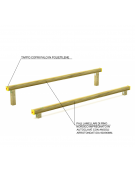 Asse per esercizi per bicipiti e tricipiti con pali in legno di pino nordico - cm 302x120x49h