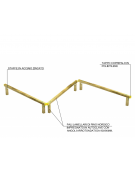 Tripla asse di equilibrio per esercizi ginnici con pali in legno di pino nordico - cm 490x330x49h