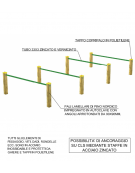Attrezzo ad ostacoli per esercizi ginnici con pali in legno di pino nordico e tubi in acciaio - cm 161x459x62h