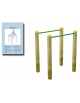 Parallele per esercizi  ginnici con pali in legno lamellare e calotta in plastica - cm 114x80x142h