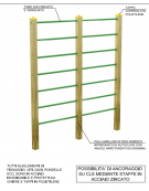 Struttura arrampicata per esercizi ginnici con pali in legno di pino nordico e tubi in acciaio - cm 209x9x242h