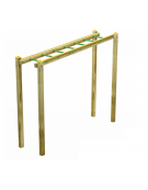 Arrampicata orizzontale per esercizi ginnici in legno di pino nordico e tubi in acciaio - cm 299x84x251h