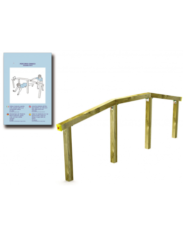 Struttura per salti e passaggi realizzata in legno di pino nordico - staffe in acciaio zincato - cm 362x9x129h