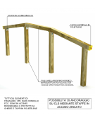 Struttura per salti e passaggi realizzata in legno di pino nordico - staffe in acciaio zincato - cm 362x9x129h