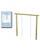 Struttura per arrampicata realizzata in legno di pino nordico con due corde - cm 300x9x219h