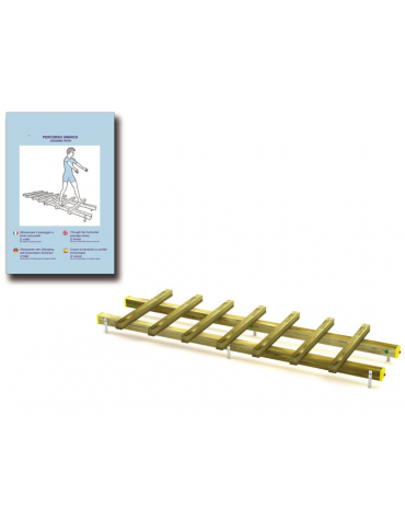 Attrezzatura a binario realizzata in legno di pino nordico - cm 305x100x25h