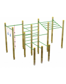 Palestra costruita con pali lamellare e tubi in acciaio zincato e verniciato - cm 460x310x253h