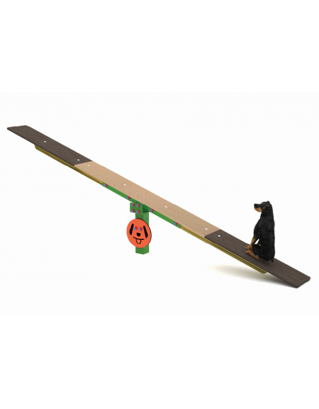 Bilico Dog Balance - con palo di pino nordico, tavola in multistrato di betulla  - cm 365x30x60h