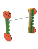 Dog high jump per cani - pali portanti in legno di pino nordico, pareti laterali HDPE, tubo per salto in acciaio - cm 156x50x120