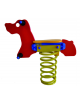 Gioco a molla cane con sagoma in polietilene HDPE ad alta densità- monoposto -  cm 80x20x80h