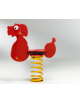 Gioco a molla cane - monoposto - in polietilene con molla Ø mm 200x400h - Da interrare o filo pavimento