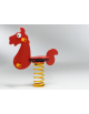 Gioco a molla pony - monoposto - in polietilene con molla Ø mm 200x400h - Da interrare o filo pavimento